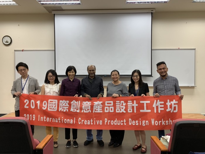 商創系教師江振維助理教授\王雨涵助理教授\陳鏡羽教授\新加坡南洋理工大學藝術設計與媒體學院Peer Mohideen Sathikh副教授\菲律賓大學藝術與設計學院Palmy Marinel Tudtud院長\商創系陳潔瑩系主任\菲律賓大學院長助理